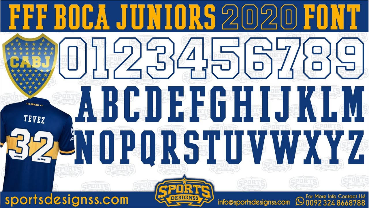 Nike-FFF-Boca-Juniors-2020-21-Font-Free-Download