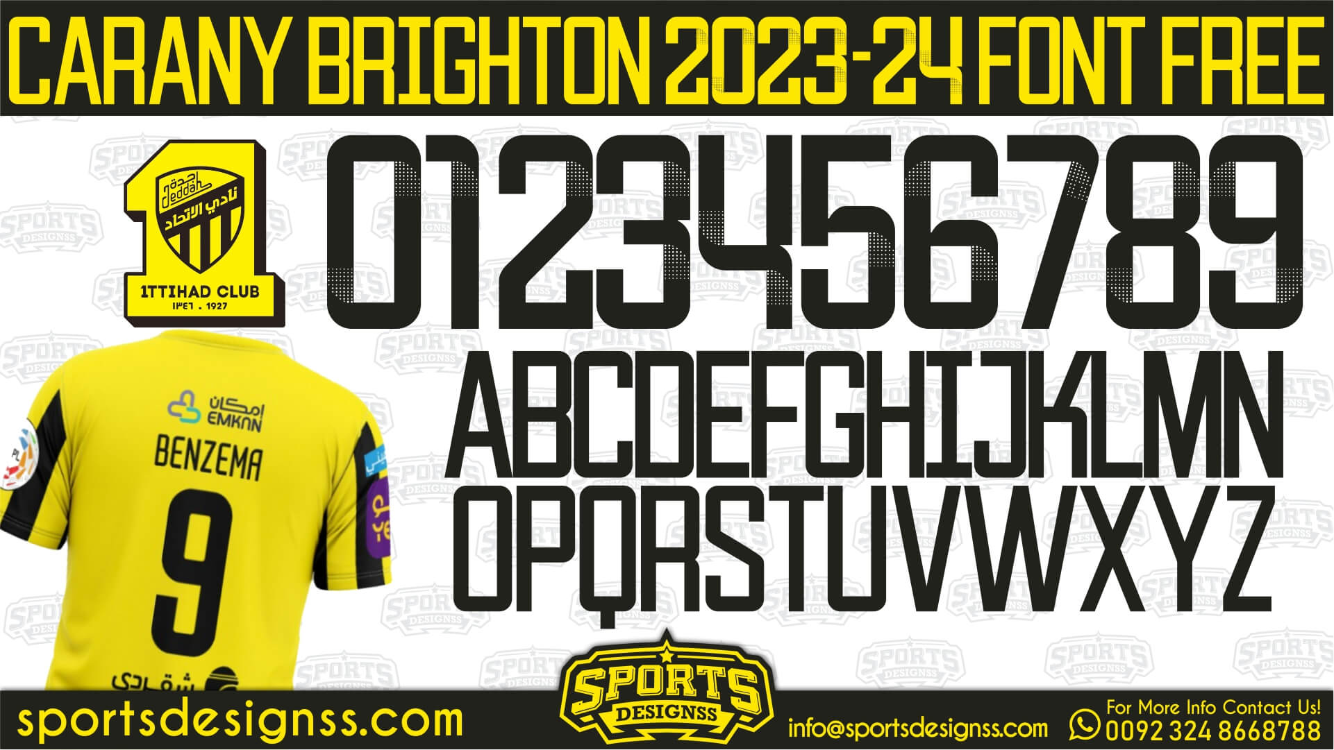 Carany Brighton 2024 Football Font Free Download by Sports Designss