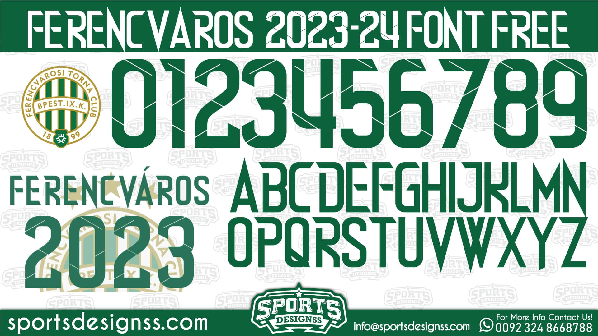 Ferencvárosi 2024 Football Font Free Download by Sports Designss